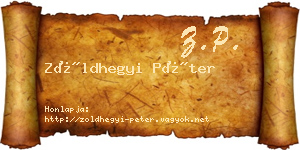 Zöldhegyi Péter névjegykártya